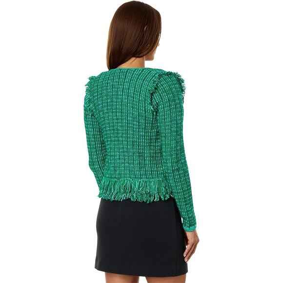 Lilly Pulitzer Simora Cardigan Evergreen Exotic Tweed - Picture 3 of 10